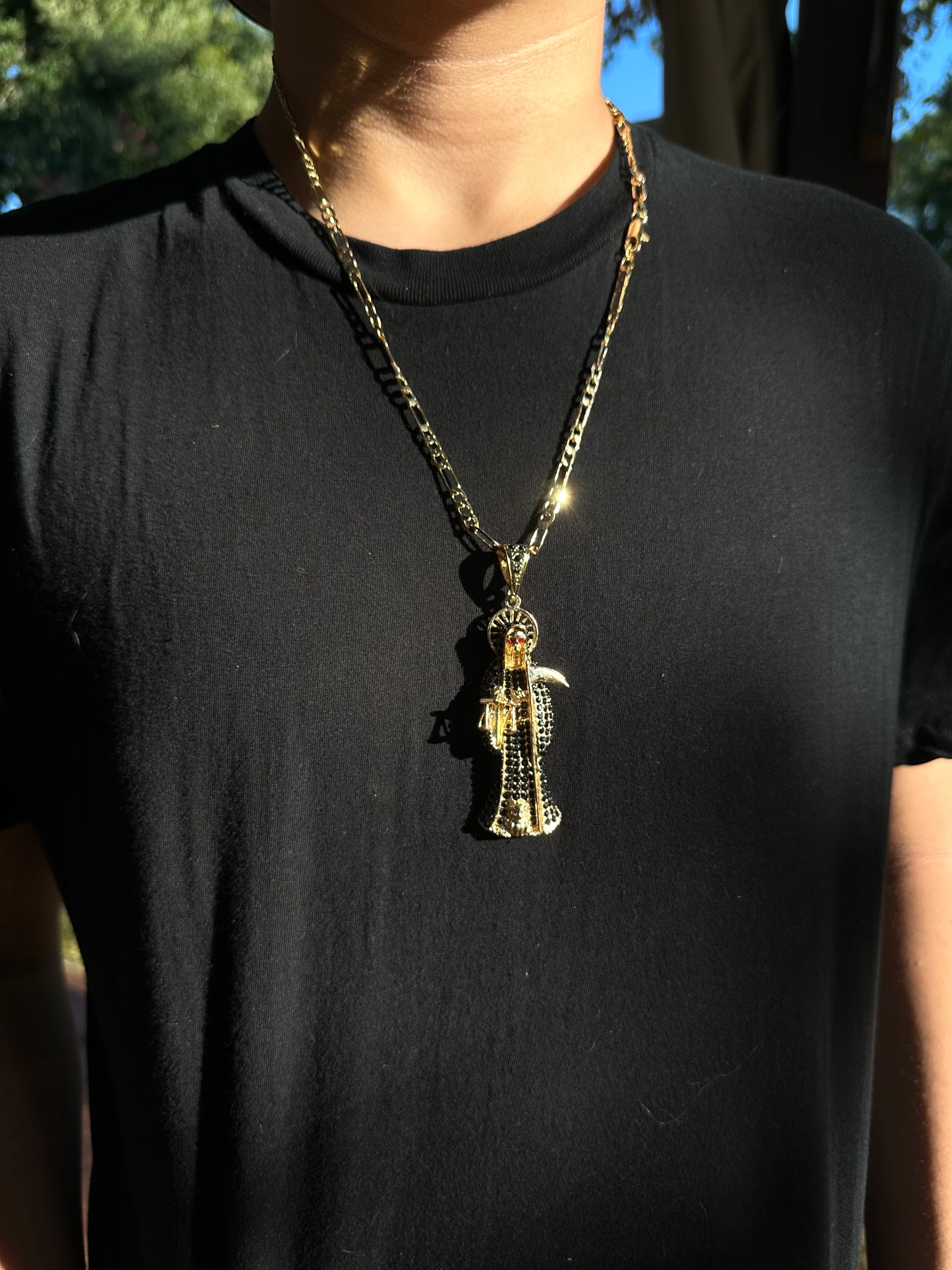 Men Santa Muerte Necklace