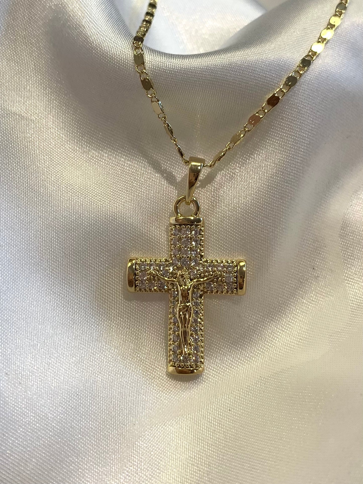 Diamond Jesus Cross Necklace