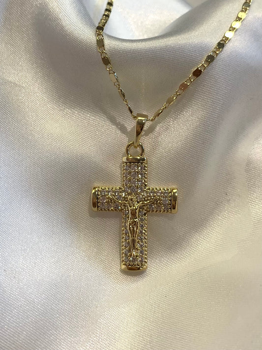 Diamond Jesus Cross Necklace
