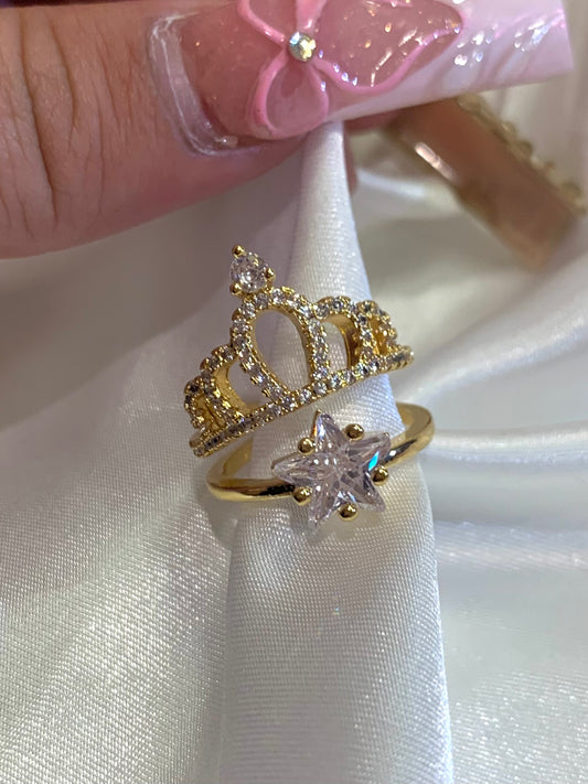 Crown Star Adjustable Ring