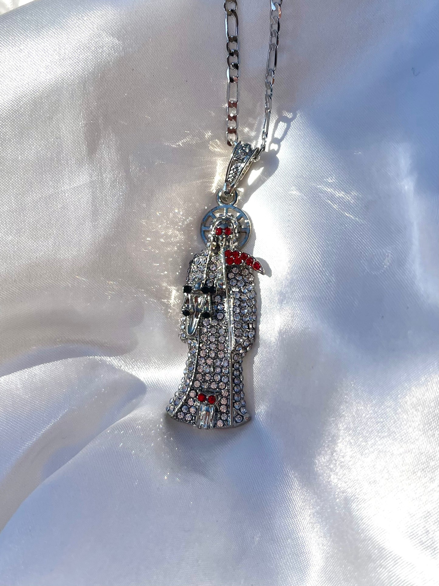 Silver Santa Muerte Necklace