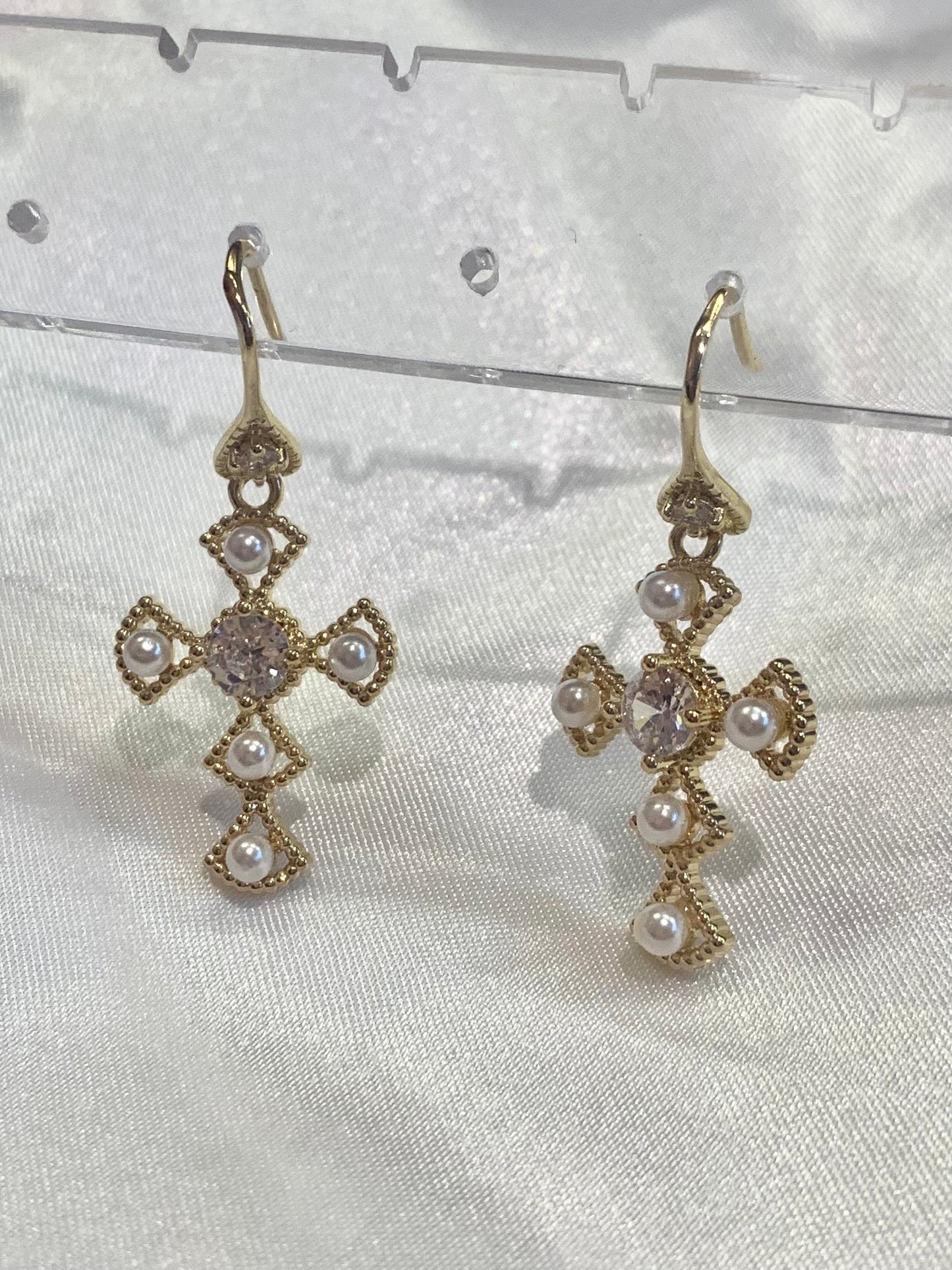 Cross Diamond Hoop