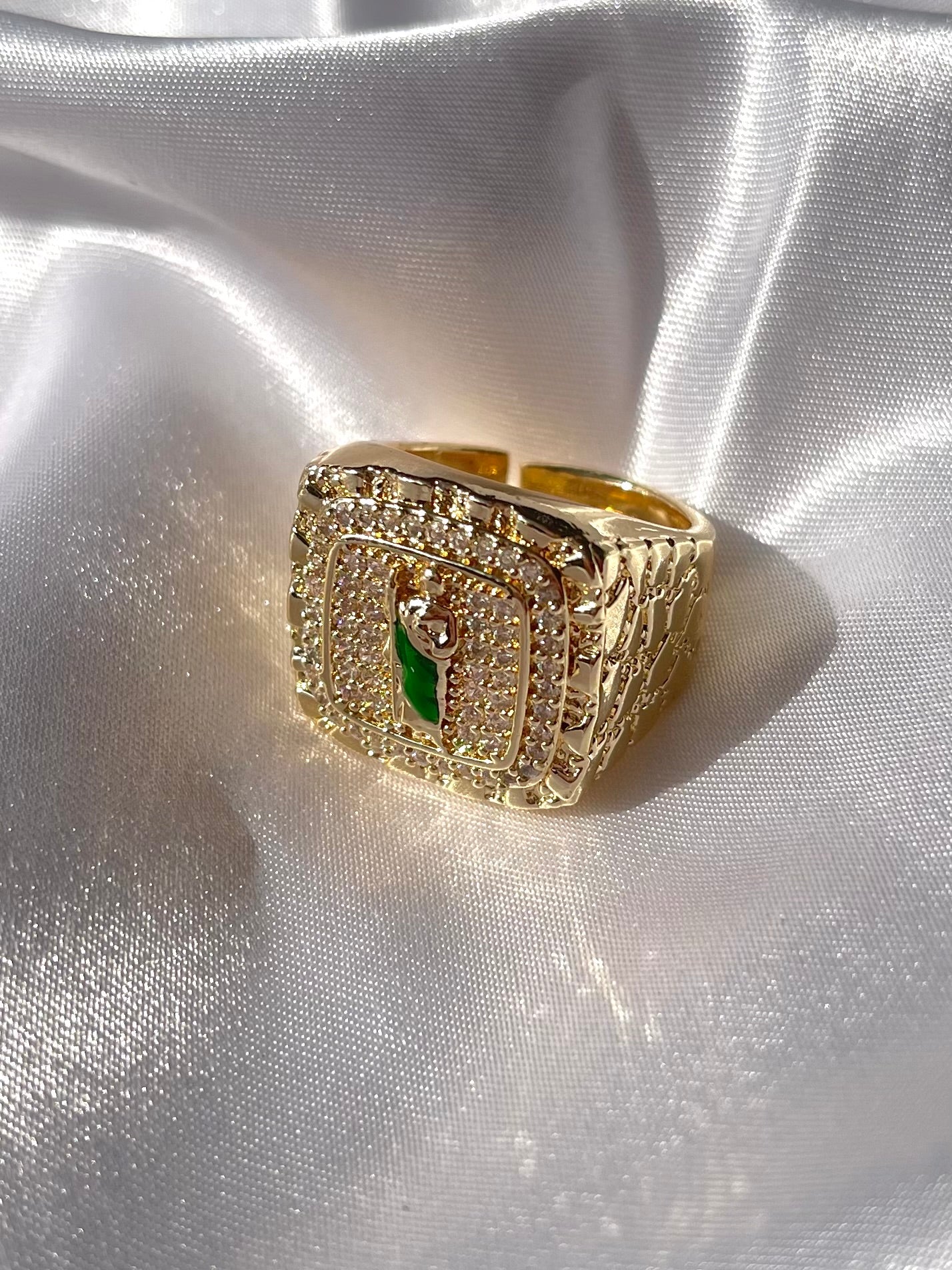 Men Nugget San Judas Ring (Adjustable)