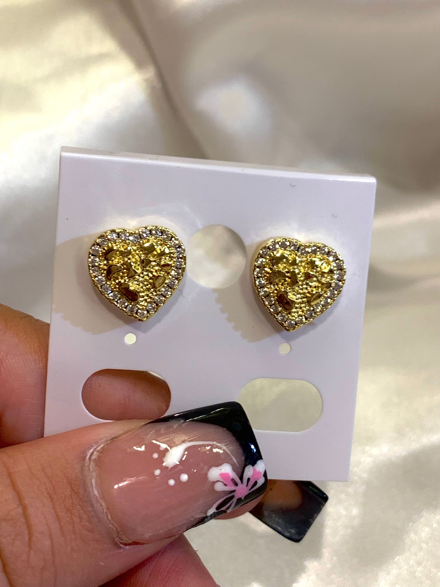 Nugget Heart Diamond Earrings