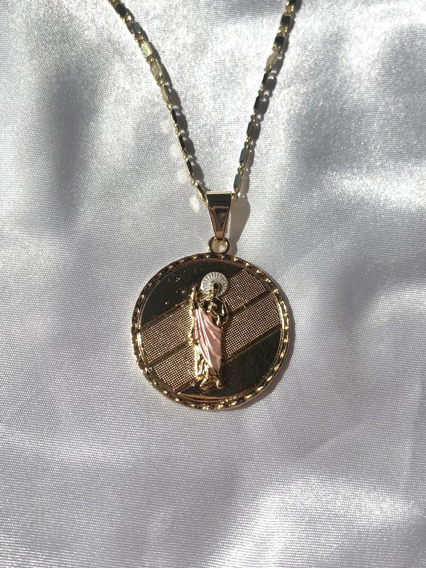Pink San Judas Necklace