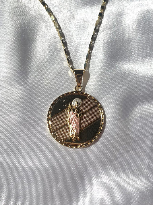Pink San Judas Necklace