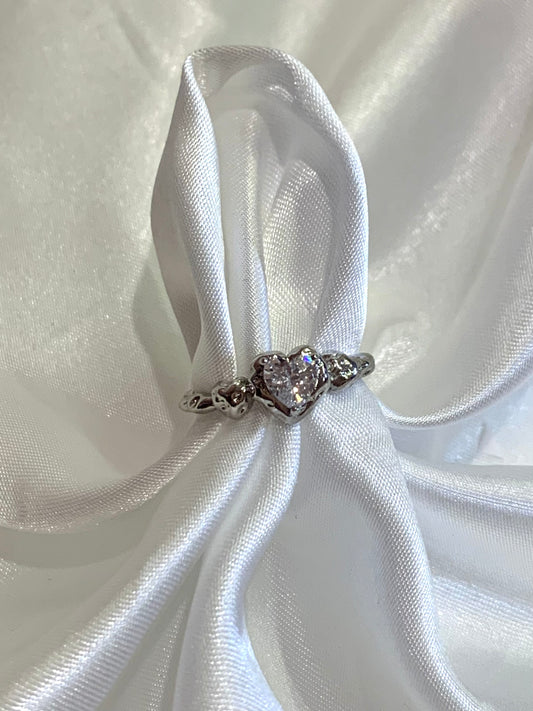 Silver Heart Ring Adjustable