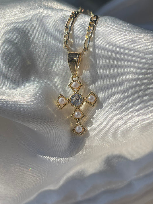 Pearl Cross Necklace