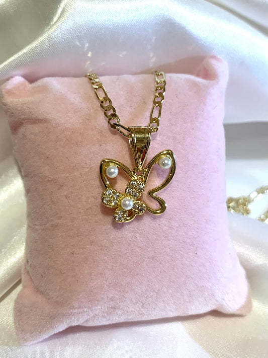 Butterfly Pearl Necklace