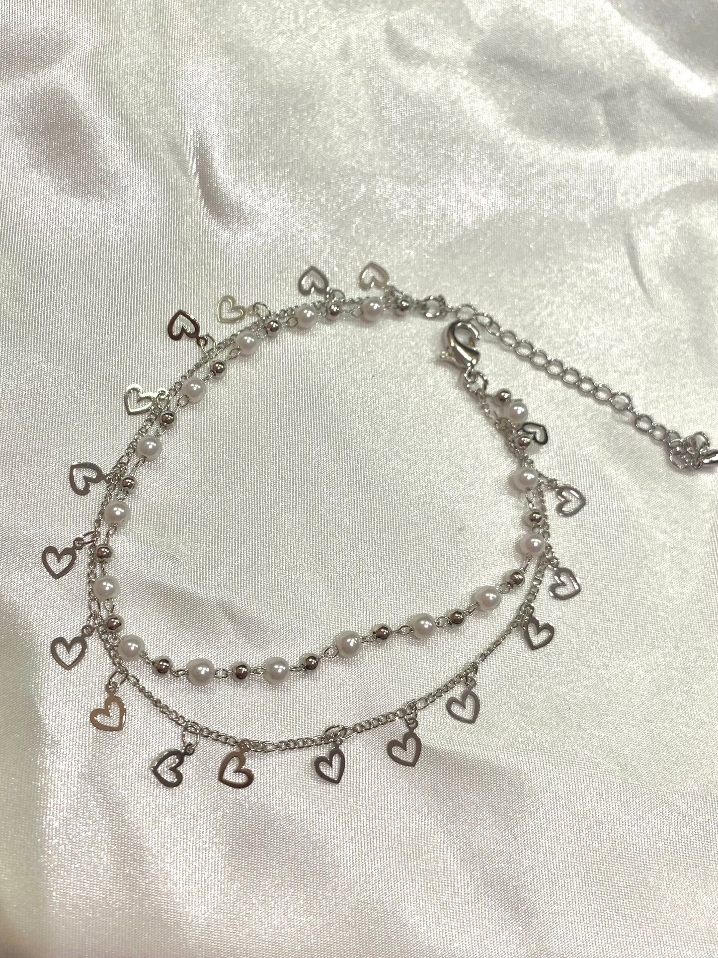 Hearts Pearl Anklet