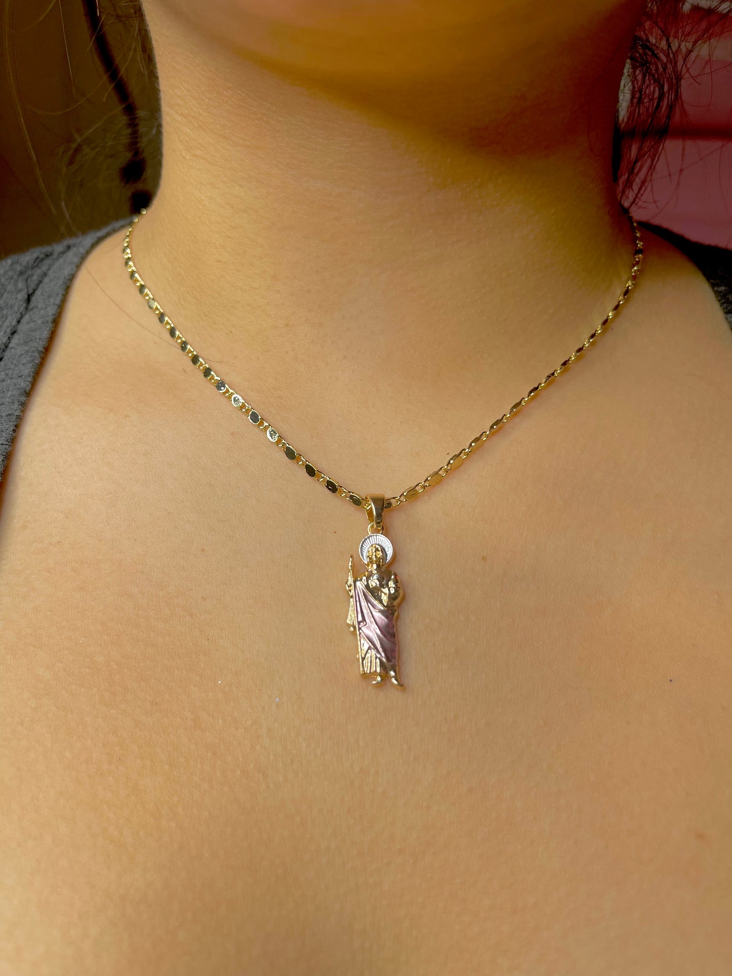 Pink San Judas Necklace