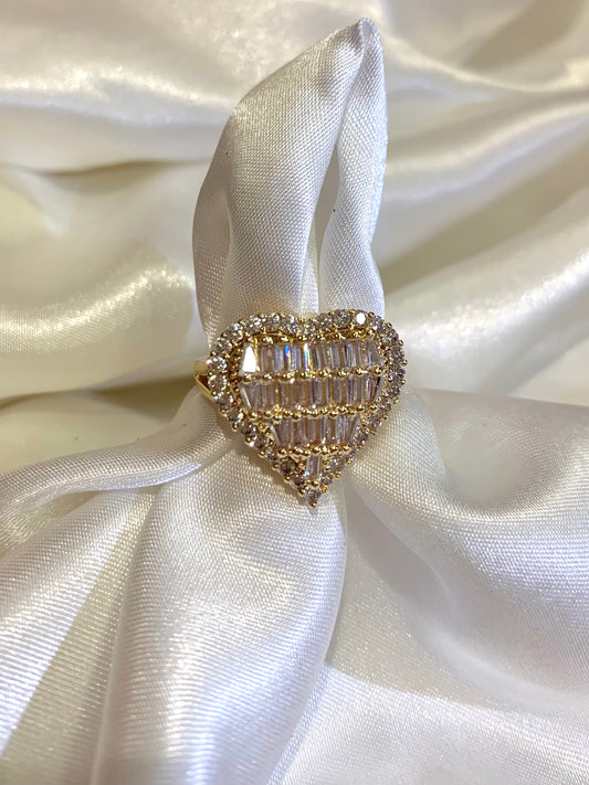 Diamonds Heart Ring (Size 7,8,9,10)