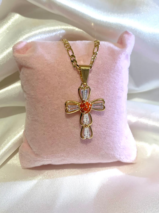 Rose Cross Necklace