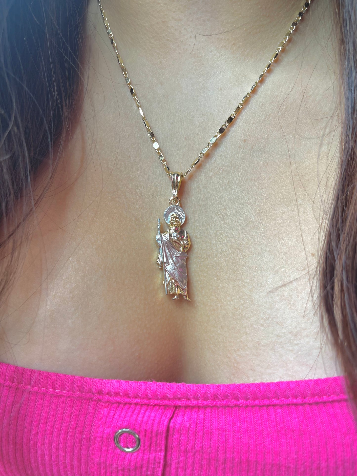Iight Pink San Judas Necklace