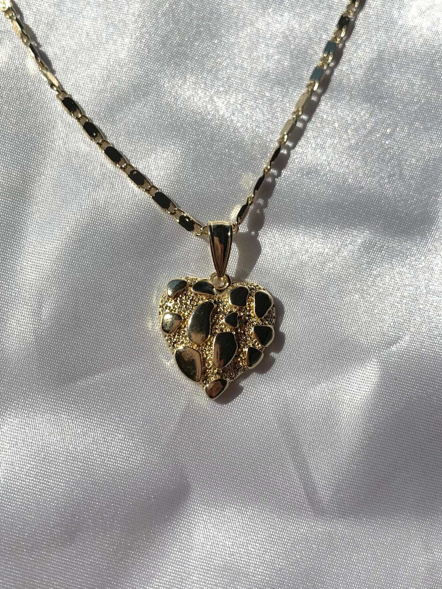(2) Nugget Heart Necklace