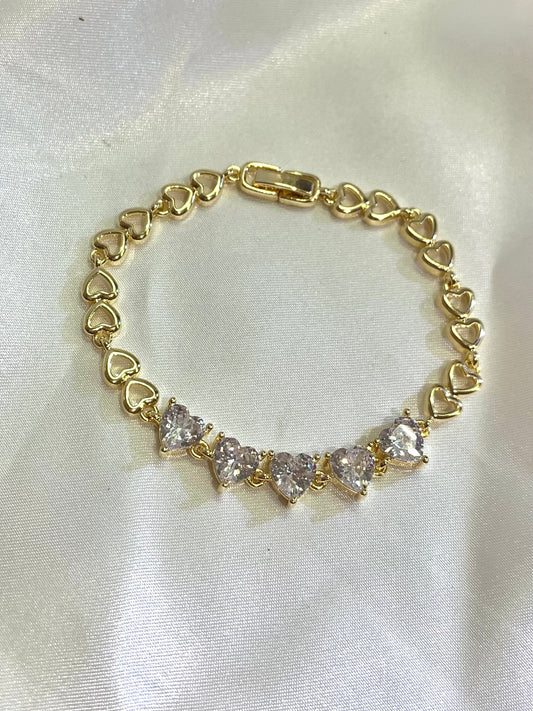 Diamond Hearts Bracelet