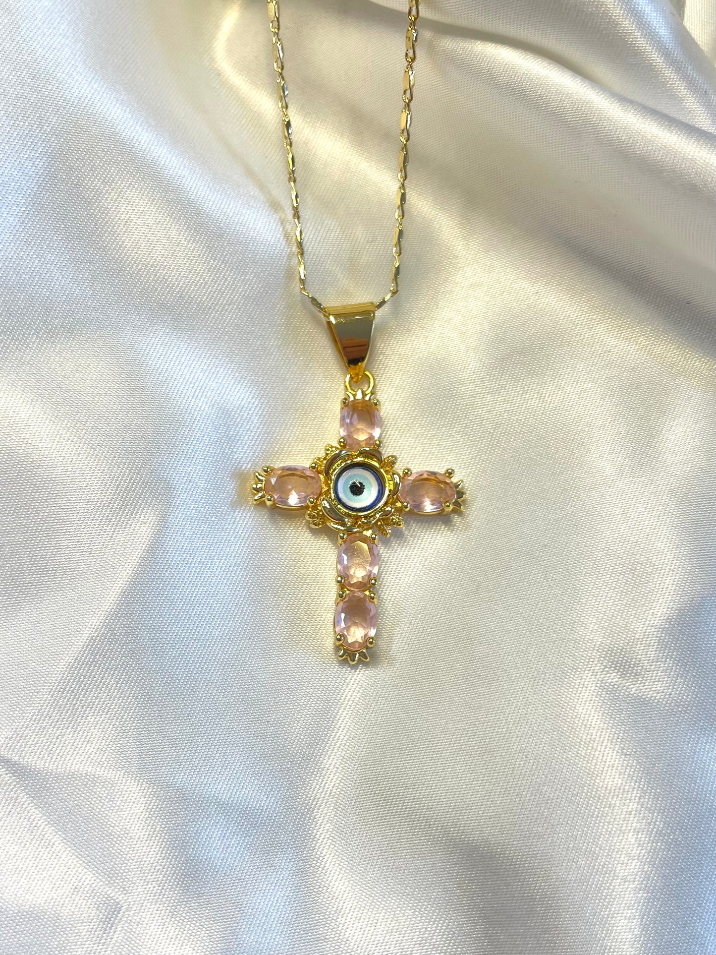 Pink Evil Eye Necklace