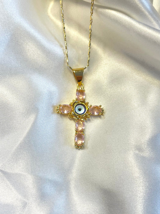 Pink Evil Eye Necklace