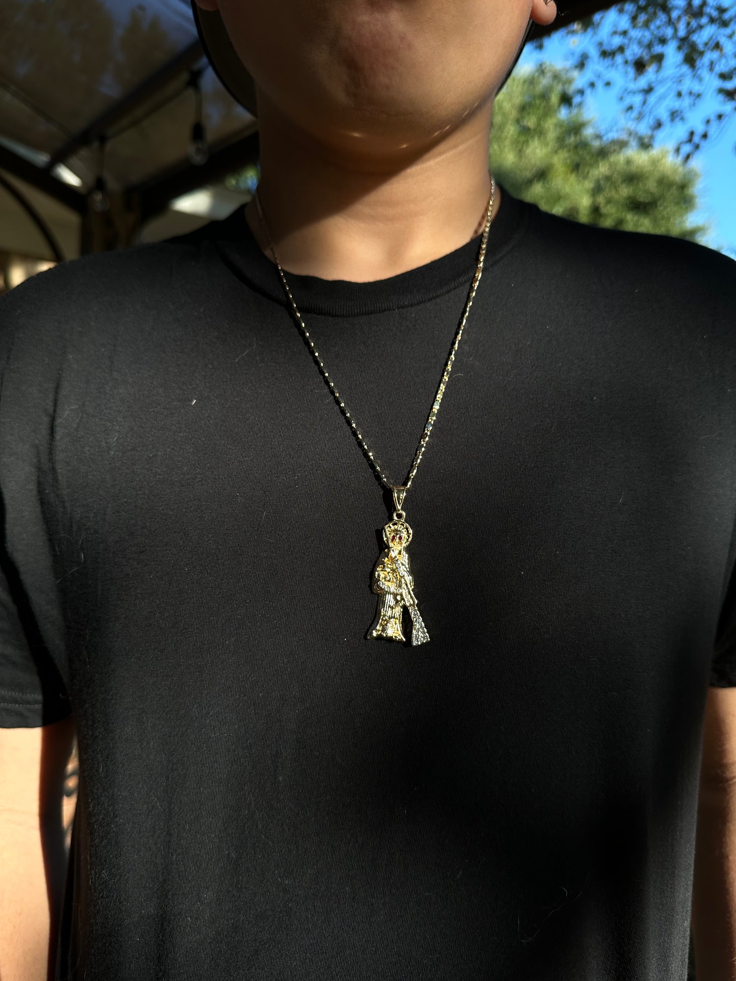Pistol Santa Muerte Necklace