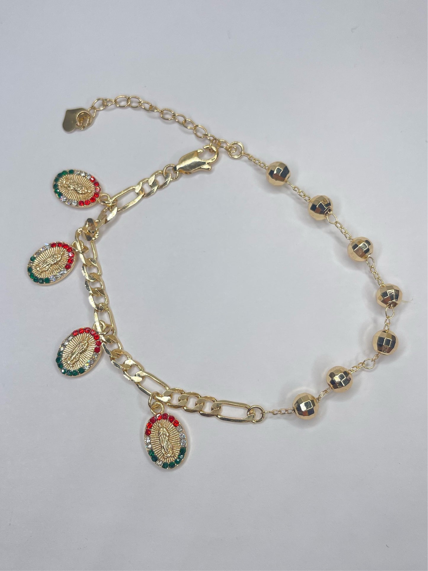 Tricolor Virgen Charm Bracelet