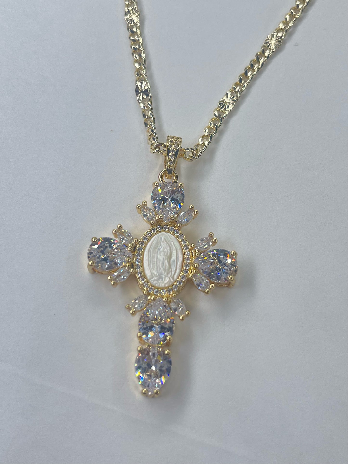 Beautiful Virgen Cross Necklace