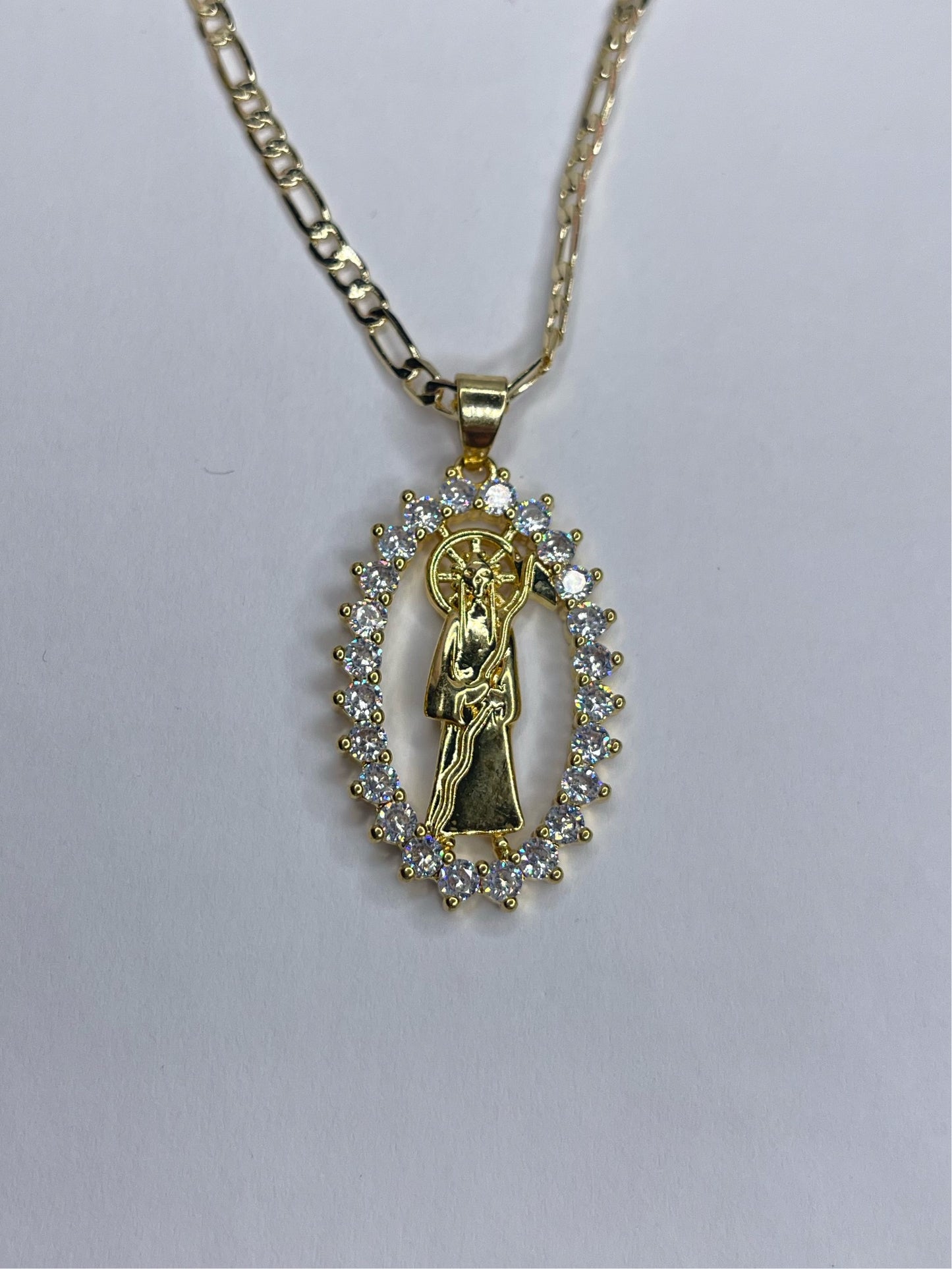Diamond Santa Muerte Necklace