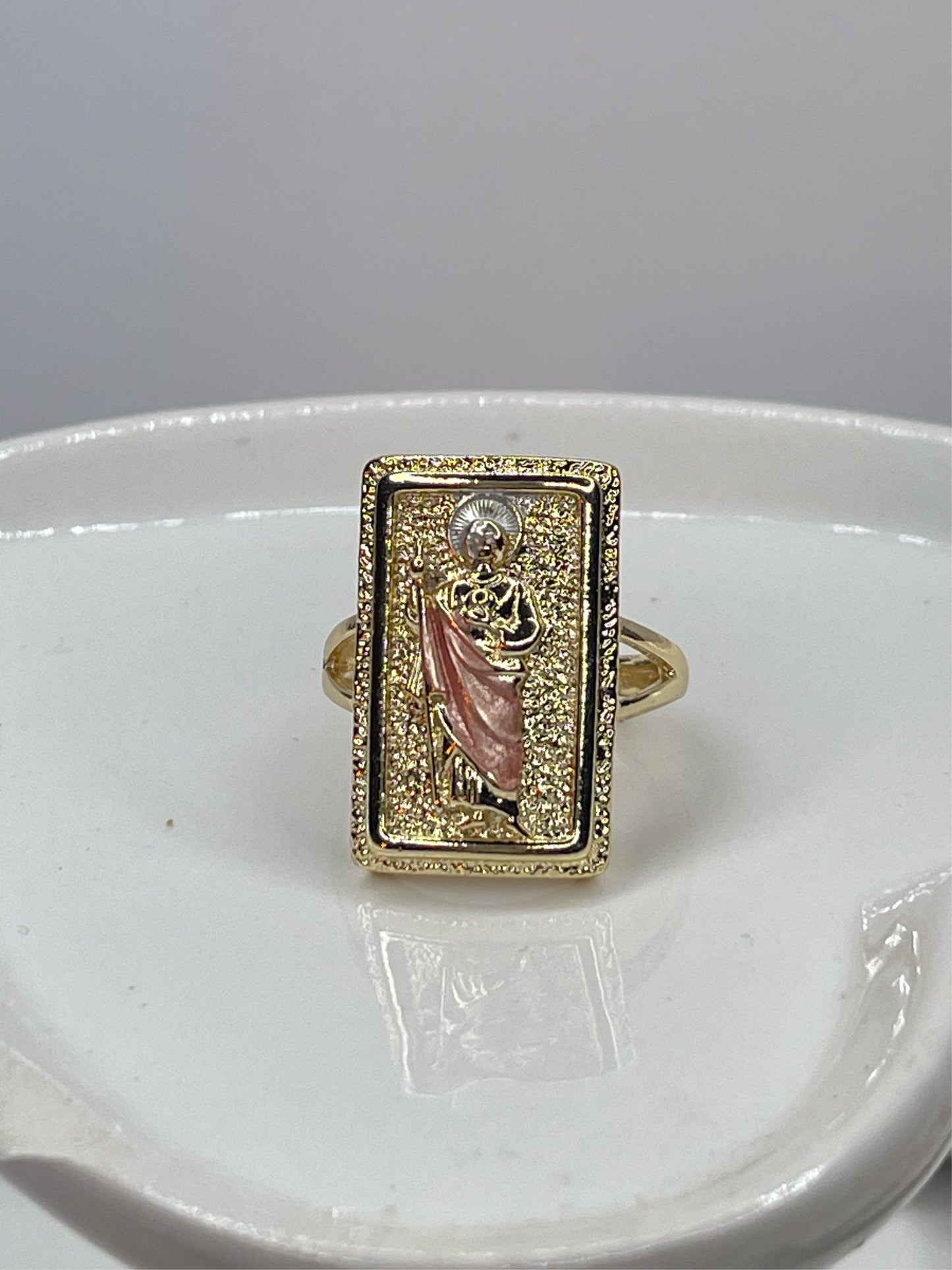 Pink San Judas Adjustable Ring