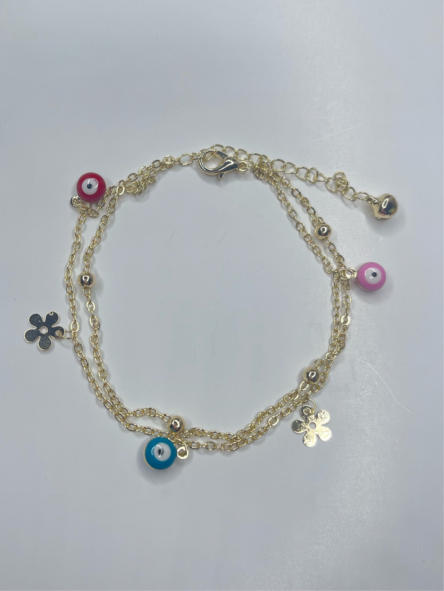 Evil Eye Flower Anklet
