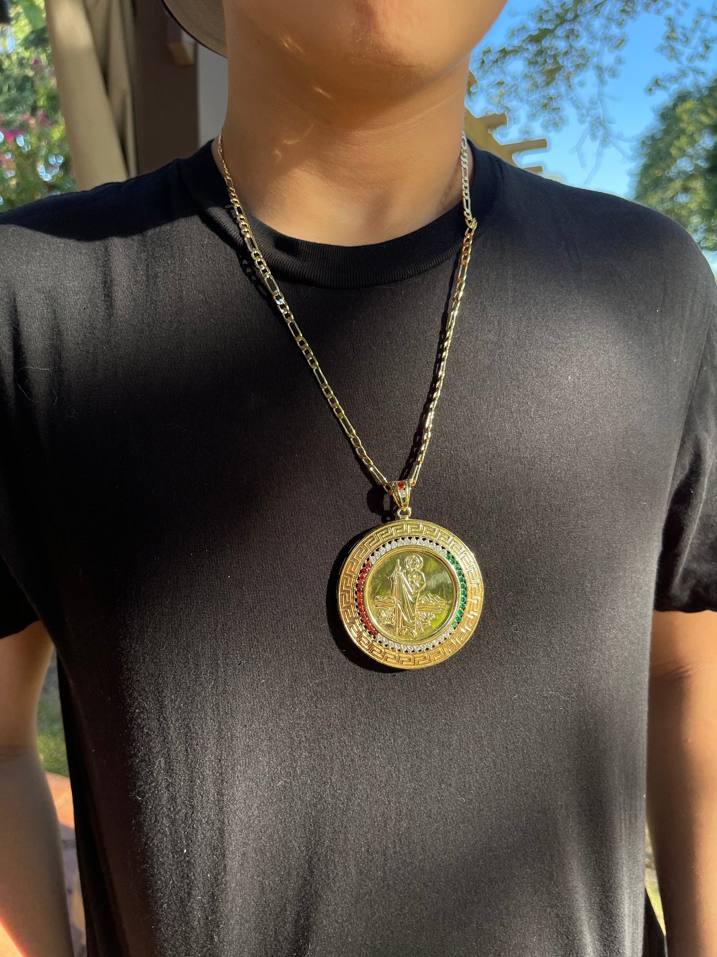 Men San Judas Tricolor Necklace