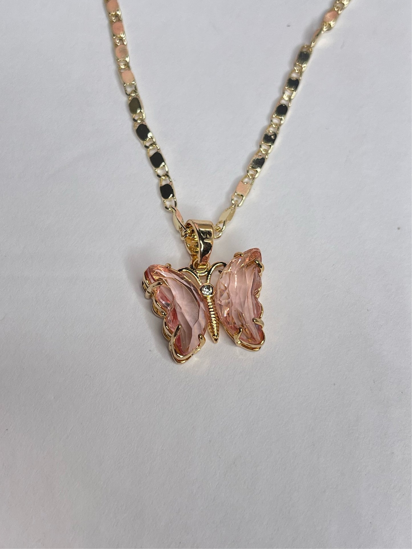 Pink Butterfly Necklace