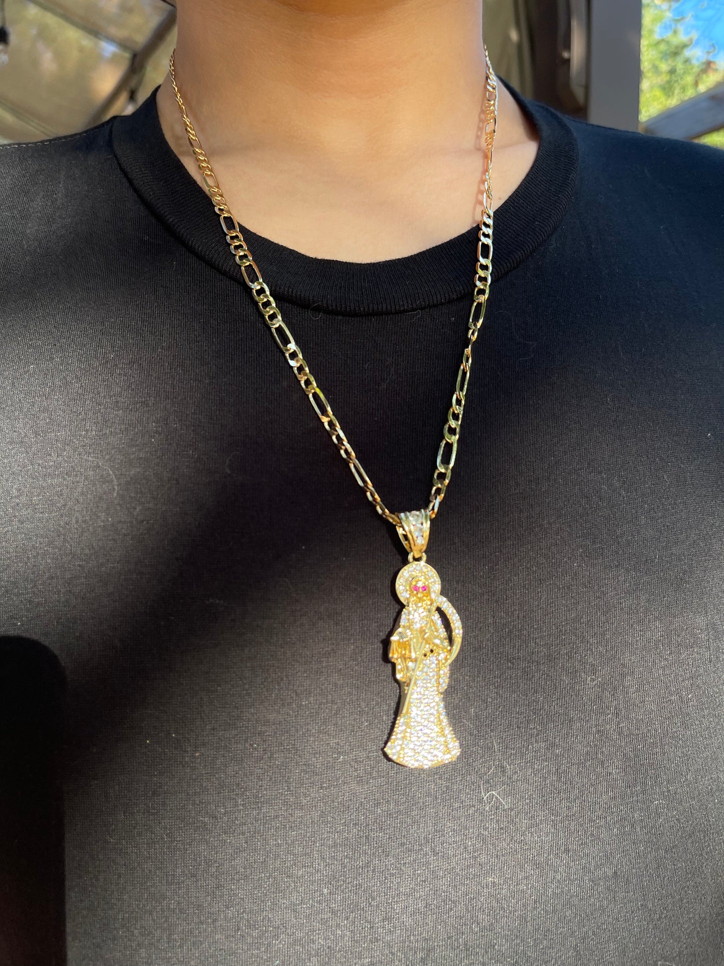 Men Santa Muerte Necklace