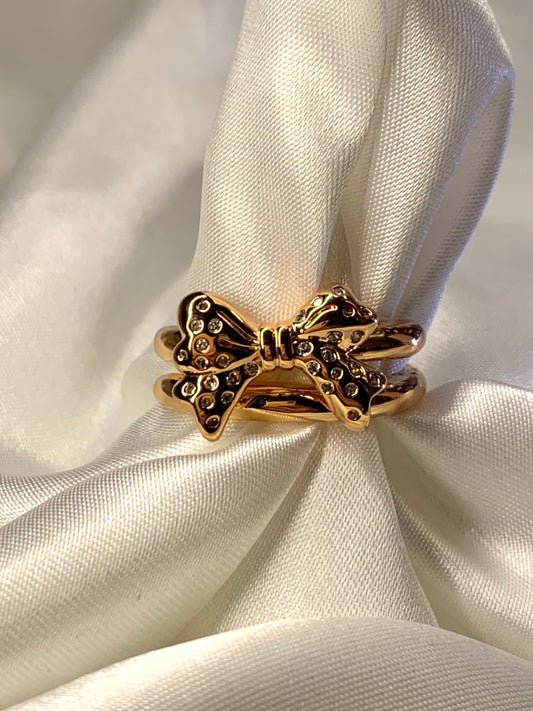 Bow Diamond Ring Adjustable