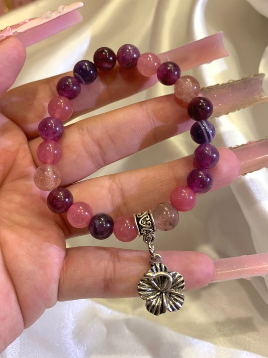 Pink Jade Crystal Bracelet