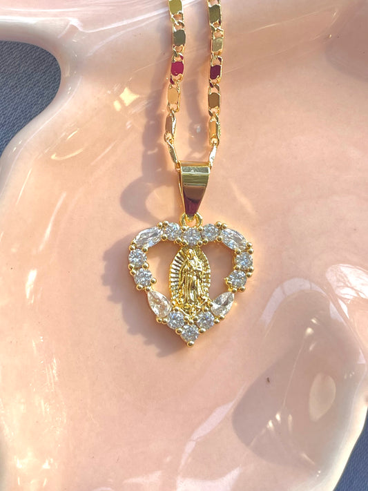 Heart Virgen Necklace