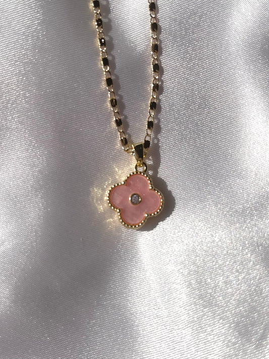 Pink Clover Necklace