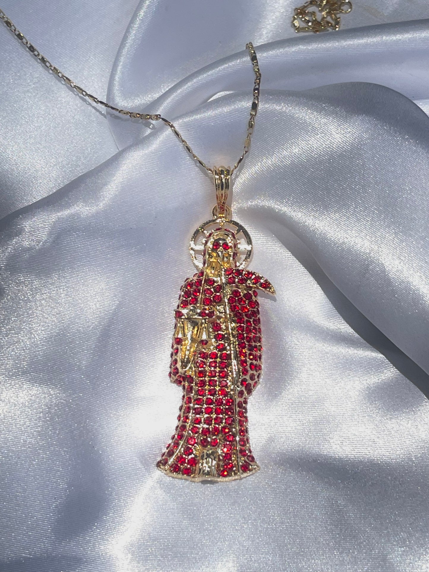 Red Santa Muerte Necklace