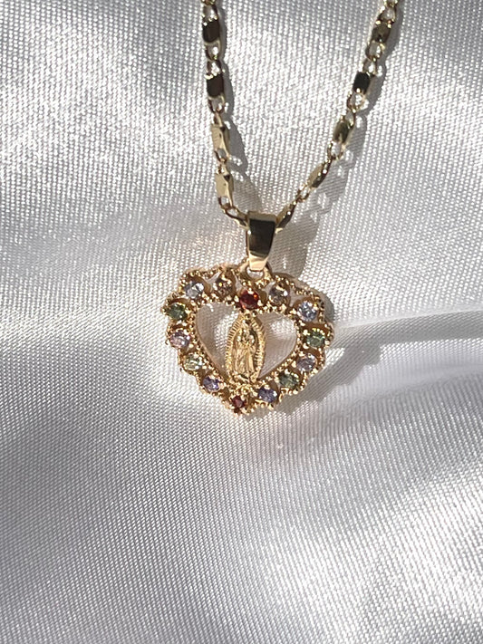 Multicolor Heart Virgen