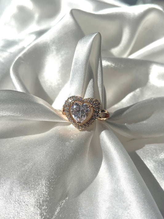 18k Heart Ring Double (Size 7,8,9)