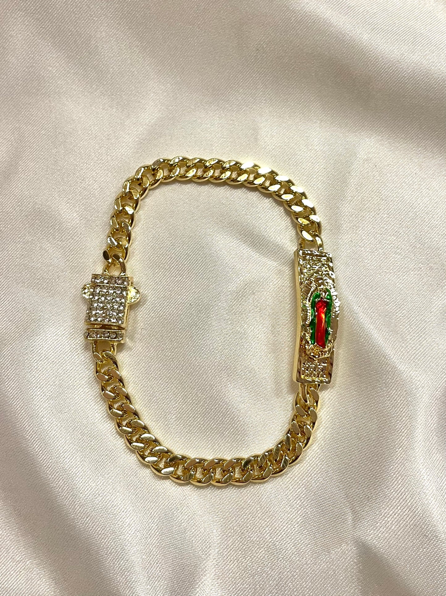 Cuban Clip Virgen Bracelet