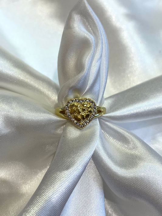 Nugget Heart Gold Filled Ring (Size 7,8,9)