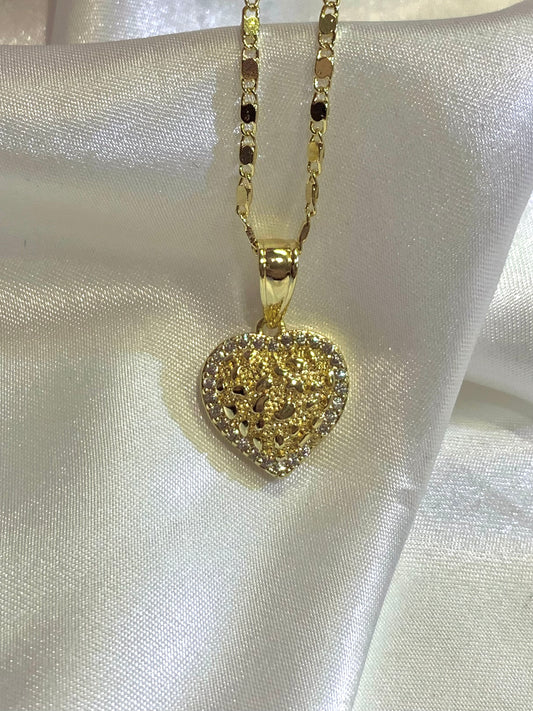 Heart Nugget Diamond Necklace