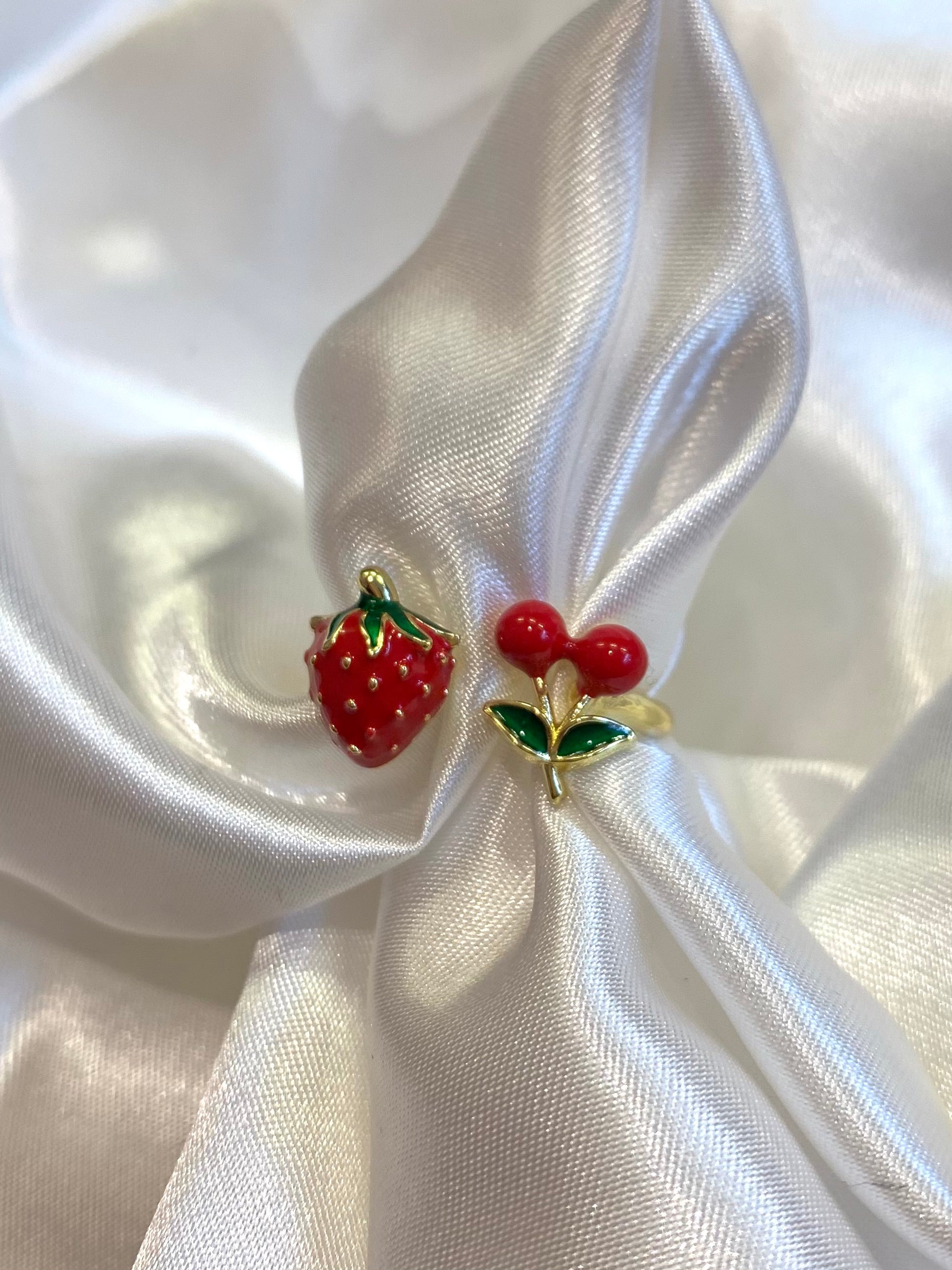Cherry Rings Strawberry Cherry Ring (adjustable) – bcdiamonds
