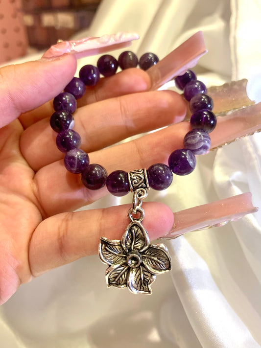 Amethyst Flower Bracelet