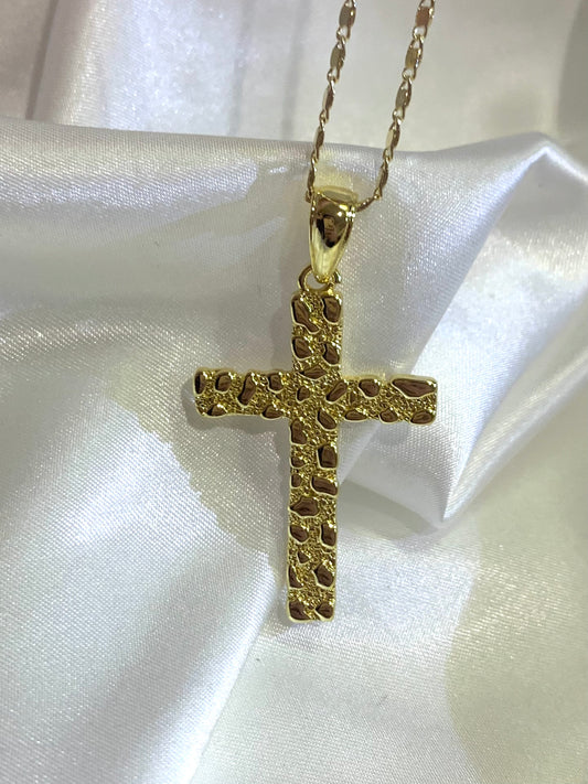 Nugget Cross Necklace