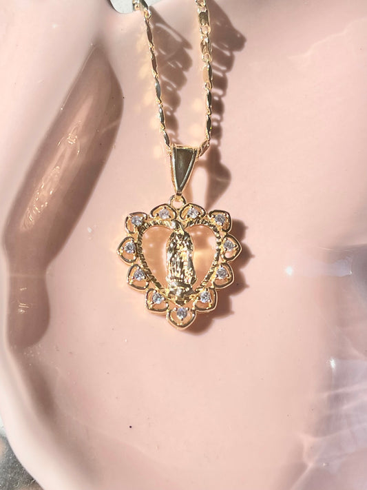 Heart Virgen Necklace