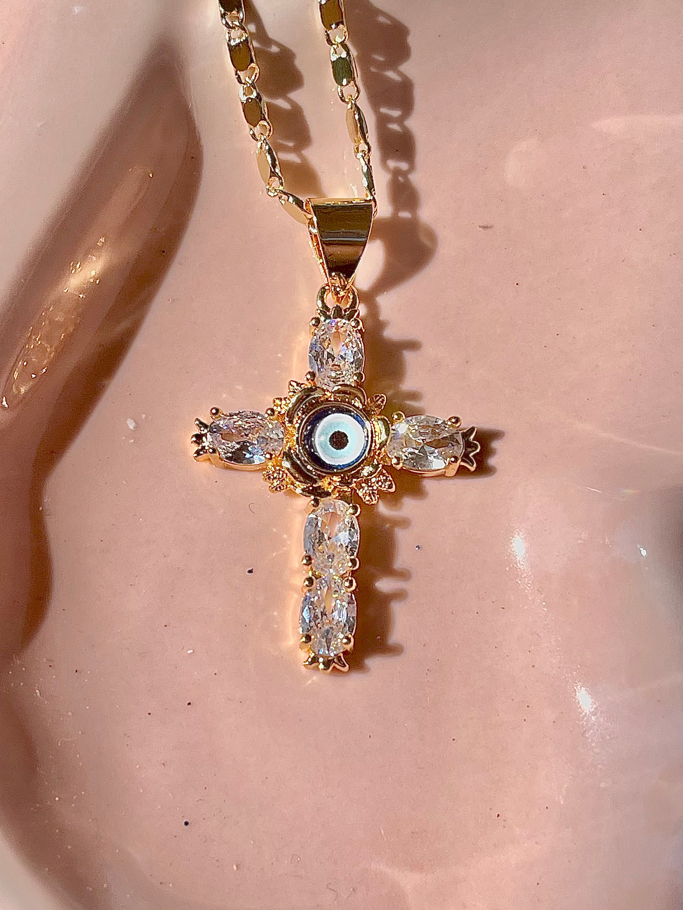 Evil Eye And Cross Necklace - Grace Jewels - Μοναδικά κοσμήματα