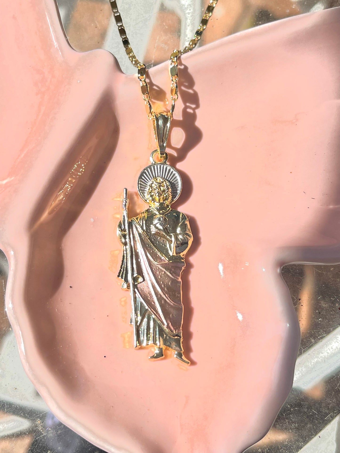 Pink Big San Judas Necklace