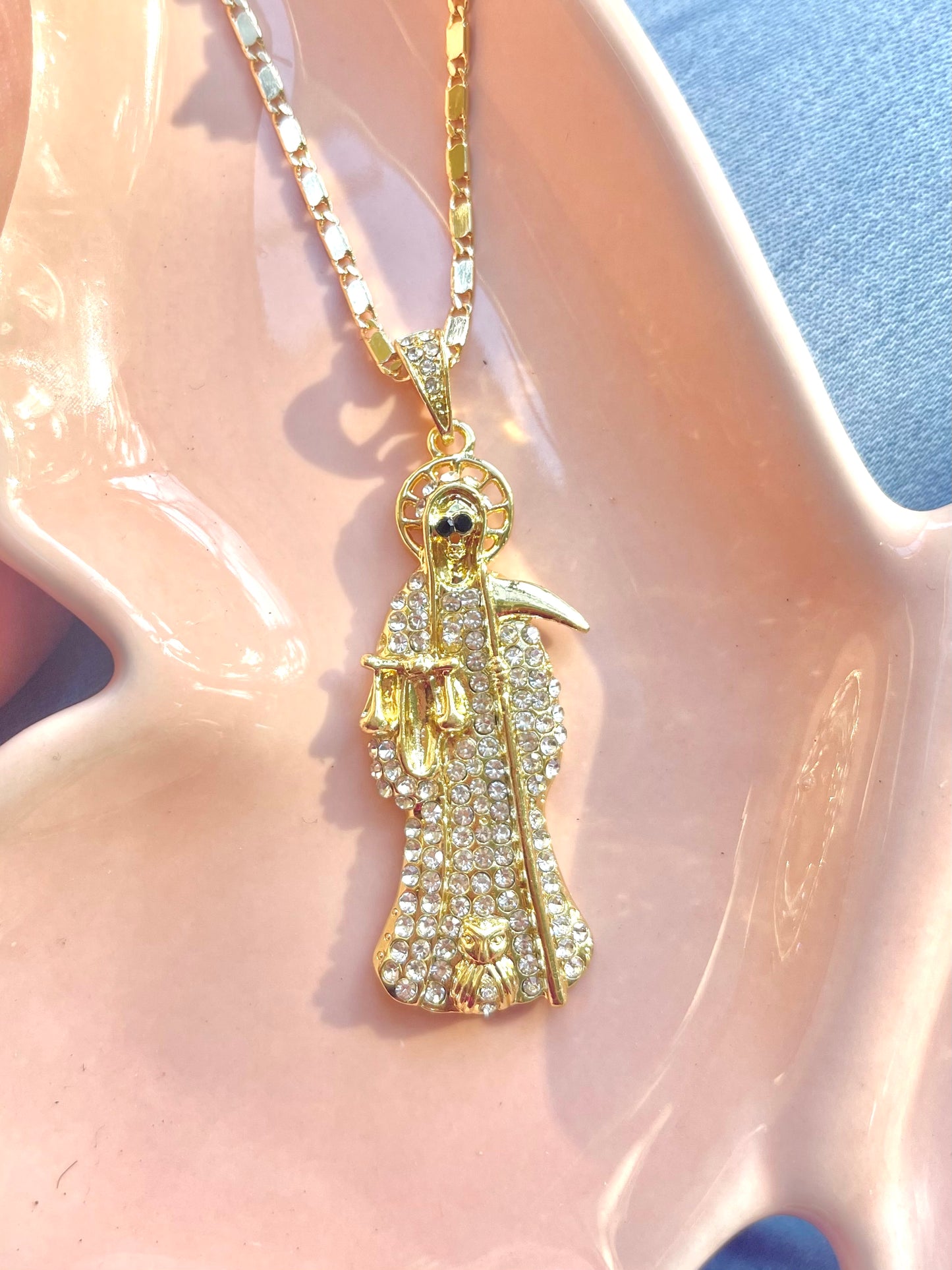 Diamond Santa Muerte Necklace