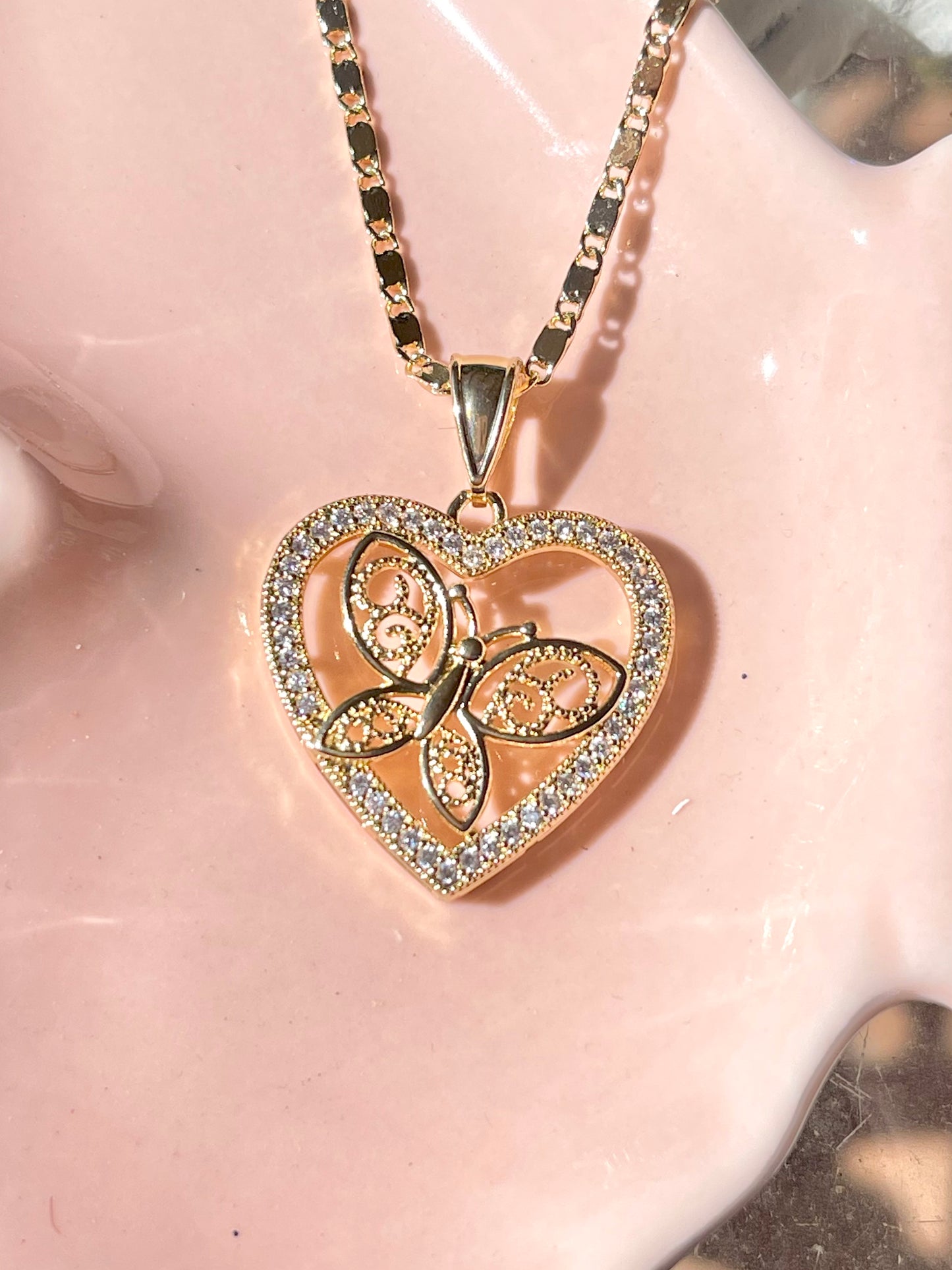 Mariposs Heart Necklace