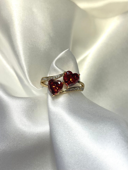 Ruby Hearts Ring